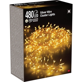 Led Cluster Lysslynge Silverwire 4,8 m 480 LED, Varm Hvit