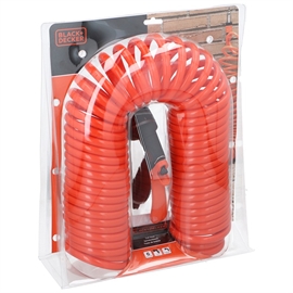 Black+Decker Spiralslange 15 m med sprøytepistol, oransje