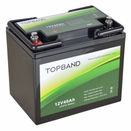 Toppbånd Litiumbatteri 12 volt 40 Ah