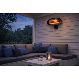 Terrassevarmer Utendørs Veggmodell 2000W, Sort