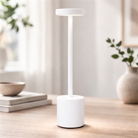 Trådløs bordlampe med touch og dimmer 34 cm, hvit