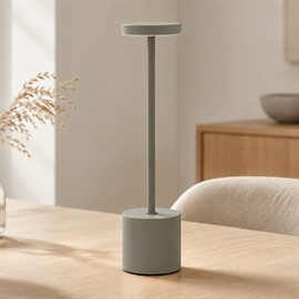 Trådløs bordlampe med touch og dimmer 34 cm, lys brun