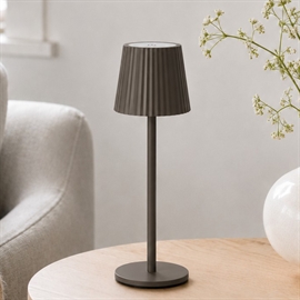 Trådløs bordlampe med touch og dimmer H: 27 cm, lys brun