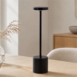 Trådløs bordlampe med touch og dimmer 34 cm, sort