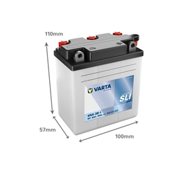 MC-batteri Varta 006012 6 volt 6Ah (+pol til høyre)